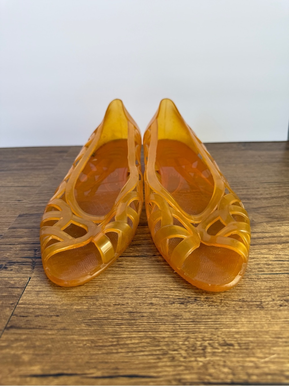 Vintage Y2K Orange Jelly Shoes Made in Canada Size 8